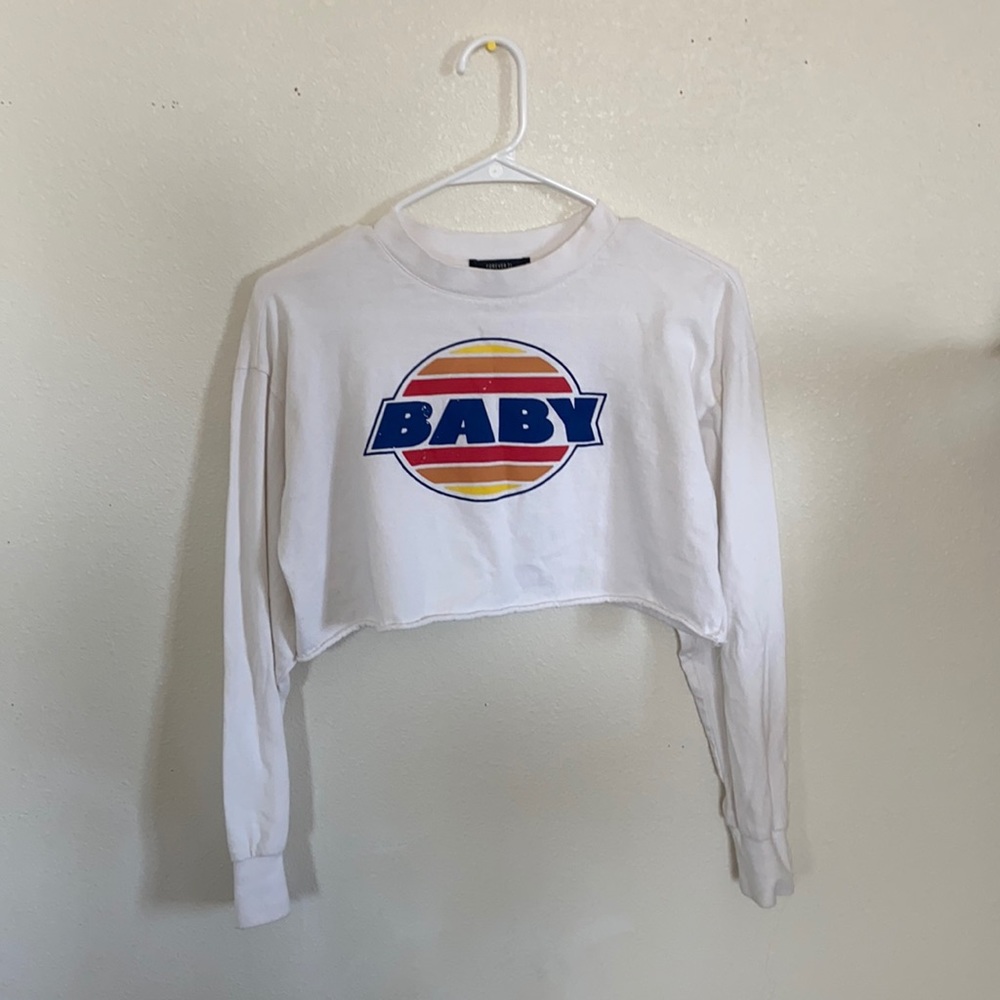 forever 21 retro baby crop sleeve top